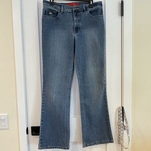VINTAGE Gloria Vanderbilt Womens Jeans Denim Red Tag Kenya Medium Blue Flared 14